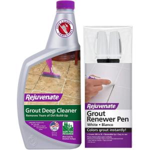 imageRejuvenate Grout Deep Cleaner  Cleaning Formula Instantly Removes Years of Dirt BuildUp to Restore Grout to The Original Color 32oz ampamp White Grout Restorer Marker Pens