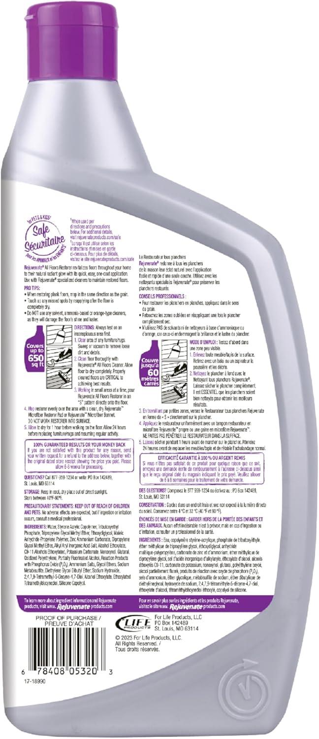 imageRejuvenate All Floors Restorer Fills Scratches Shines And Protects All Floor Types Including Hardwood Laminate Vinyl And Tile 32 Ounces32 Fl Oz Pack of 1