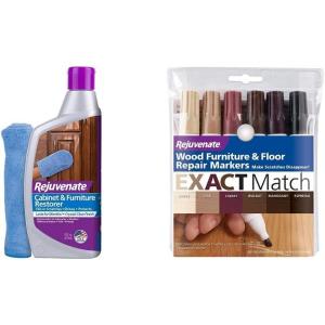 imageRejuvenate Cabinet ampamp Furniture Restorer And Touch Up Markers Kit Fills Scratches Seals and Protects Wood Restores Life To Cabinets And Furniture16 oz