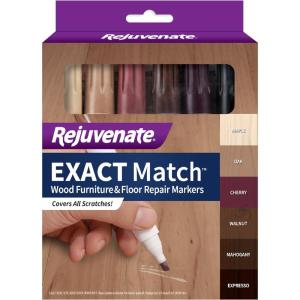 imageRejuvenate Exact Match Wood Furniture ampamp Floor Repair Markers 6 Count Brown Markers Cover All Scratches Scuffs And Damage To Wood Furniture And FlooringBrown