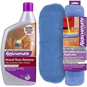 imageRejuvenate Professional Wood Floor Restorer and Polish with Durable Finish Easy Mop On Application High Gloss Finish 32oz Microfiber Bonnet Applicator