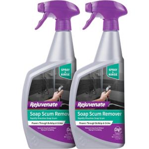imageRejuvenate Scrub Free Soap Scum Remover Shower Glass Door Cleaner Works on Ceramic Tile Chrome Plastic and More 2 Bottles x 24oz
