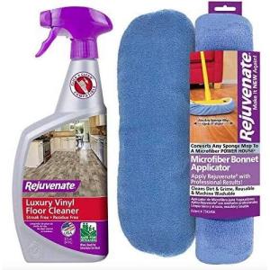 imageRejuvenate High Performance Luxury Vinyl Tile Plank Floor Cleaner pH Neutral Formula Doesnt Leave Streaks 32oz wMicrofiber Bonnet Applicators  Washable and Reusable Microfiber Mop Bonnet
