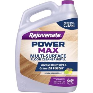 imageRejuvenate PowerMax MultiSurface Floor Cleaner 64 Ounces Breaks Down Dirt And Grime On Sealed Hardwood Tile Vinyl Laminate To Deliver A Powerful Deep Clean With Citrus And Cedarwood Scent128 oz