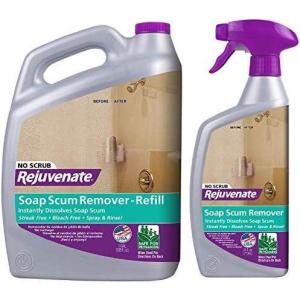 imageRejuvenate Scrub Free Soap Scum Remover Shower Glass Door Cleaner Works on Ceramic Tile Chrome Plastic and More 24oz  128oz