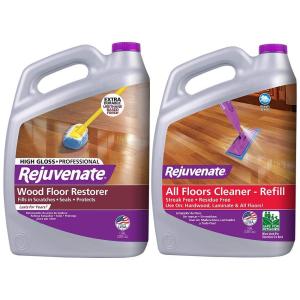 imageRejuvenate Professional Wood Floor Restorer and Polish with Durable Finish Application High Gloss Finish 128oz ampamp All Fllors Cleaner 128oz