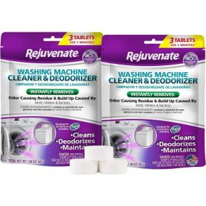 imageRejuvenate Washing Machine Cleaner ampamp Deodorizer Tablets 3 Months Supply 3 Tablets3 Count Pack of 2