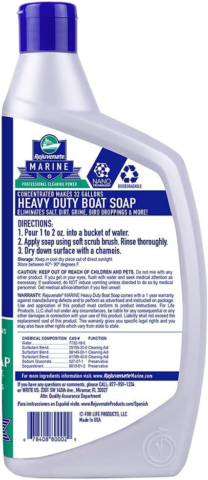 imageRejuvenate Heavy Duty Boat Soap Eliminates Salt Dirt Grime ampamp More 32 fl Ounce
