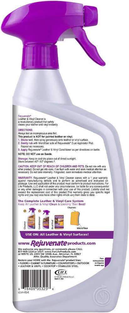 imageRejuvenate Leather ampamp Vinyl Cleaner  Rehydrate Restore Luster and Protect All Leather ampamp Vinyl Surfaces with No Greasy Residue